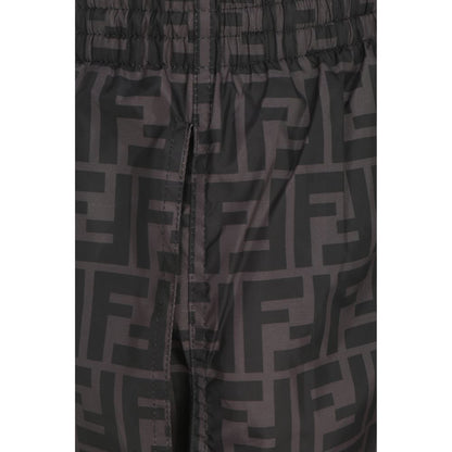 Gray Polyester Swim Shorts