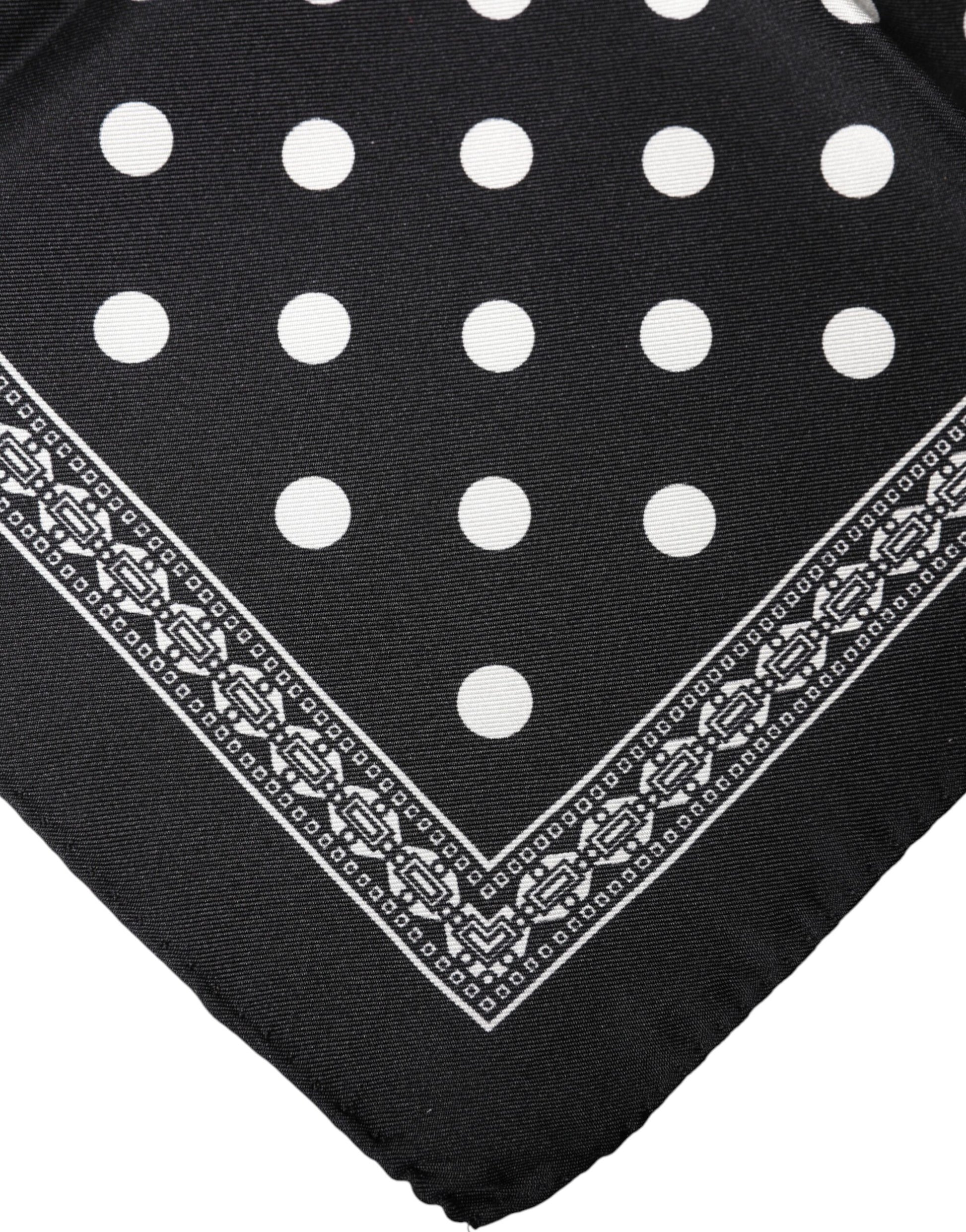 Black Polka Dot Square Handkerchief Scarf