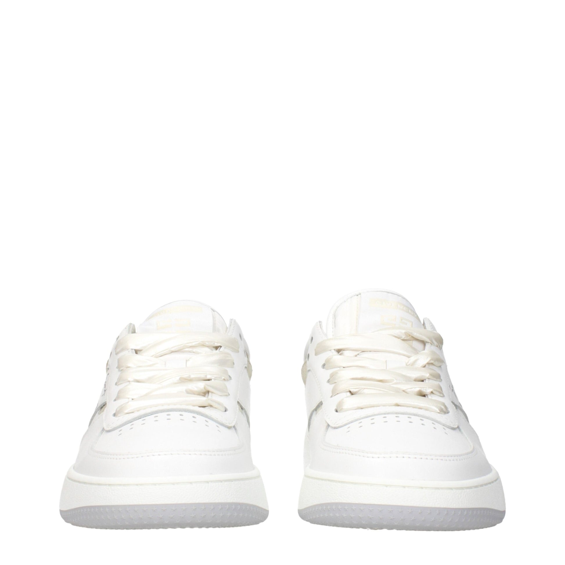 White Leather Low Top Sneakers