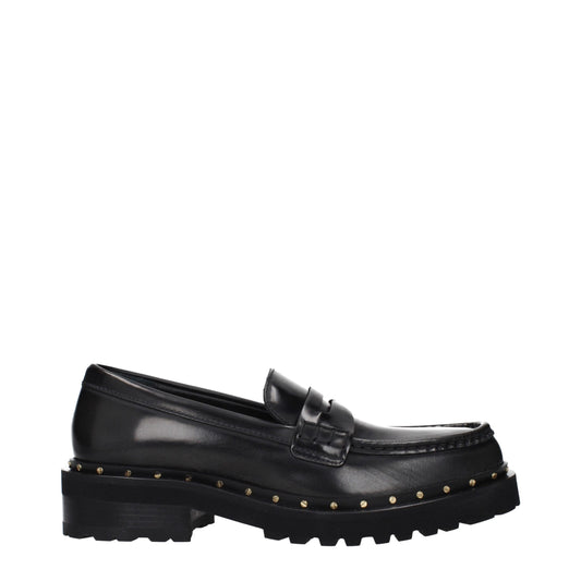 Black Leather Slip-On Loafers