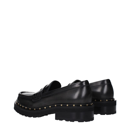 Black Leather Slip-On Loafers