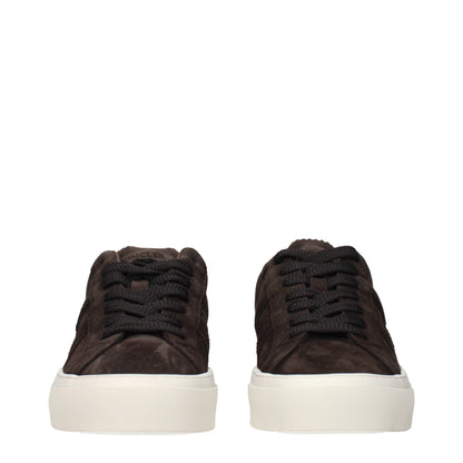 Brown Leather Low Top Sneakers
