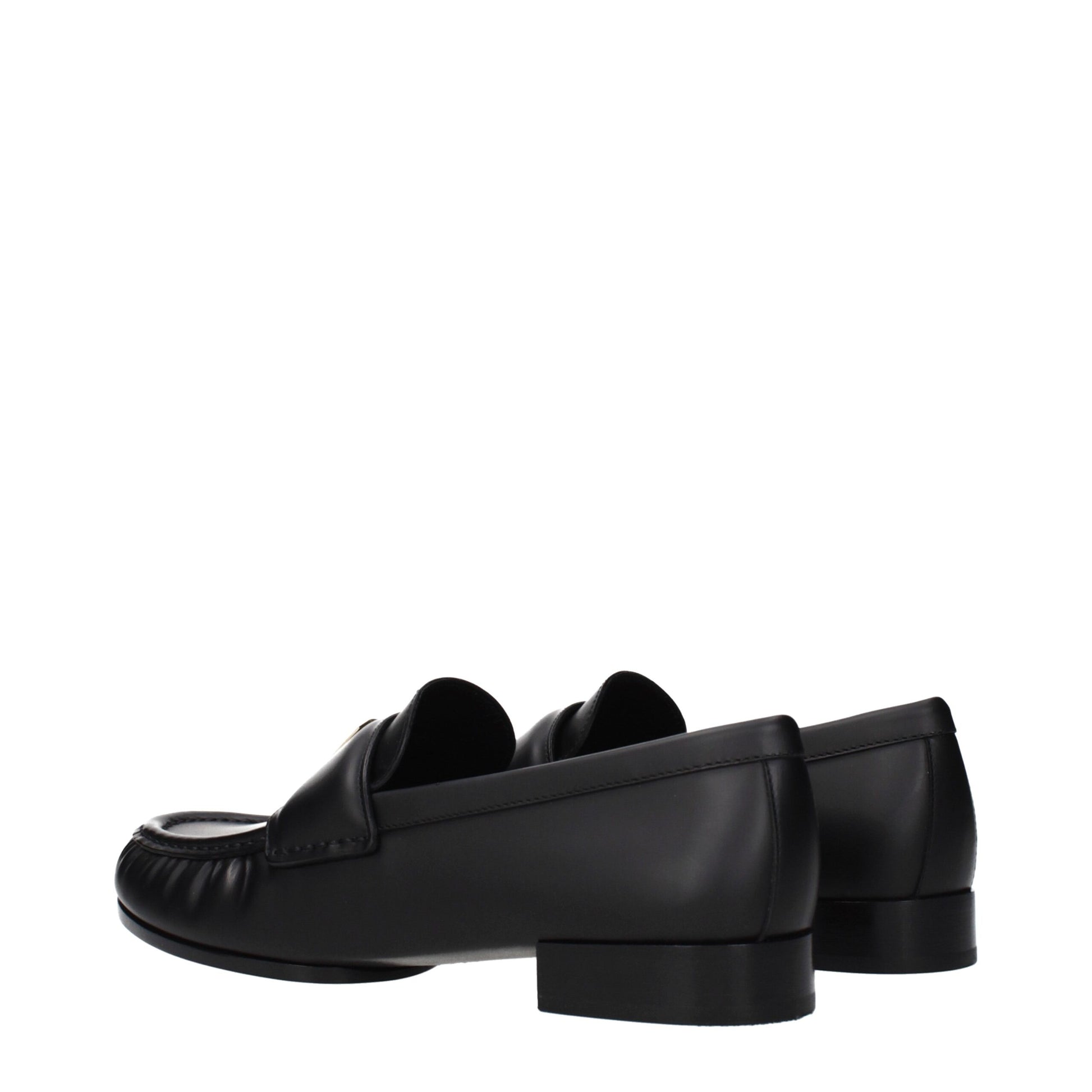 Black Leather Slip-On Loafers