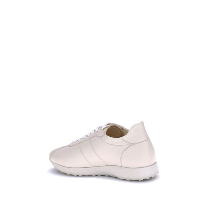 Cream Calf Leather Bos Taurus Low Top Sneakers