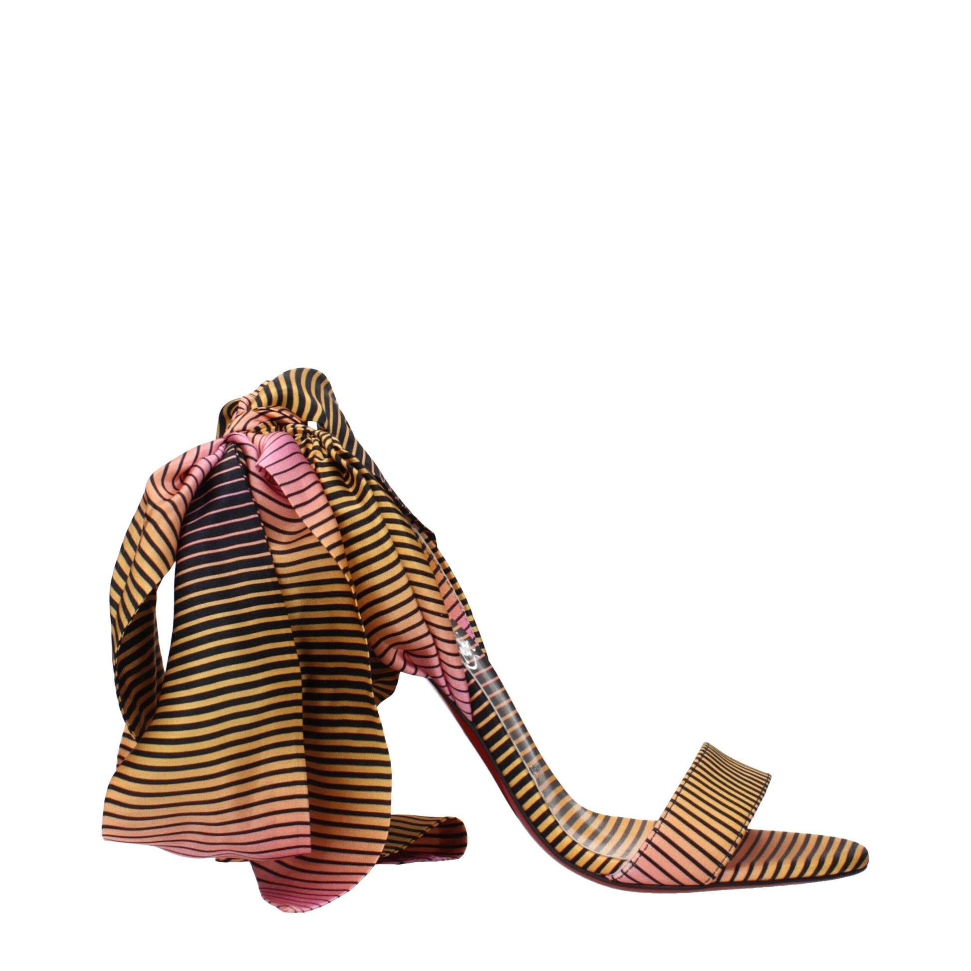 Multicolor Fabric Stiletto Heel Sandals