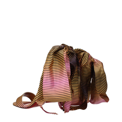 Multicolor Fabric Stiletto Heel Sandals