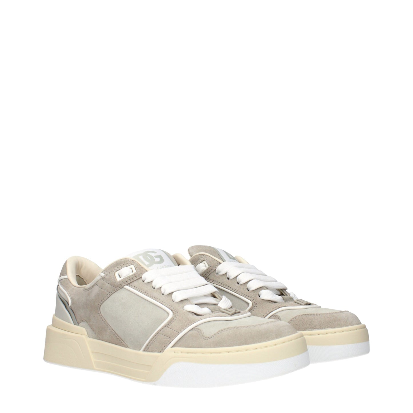 Beige Leather Low Top Sneakers