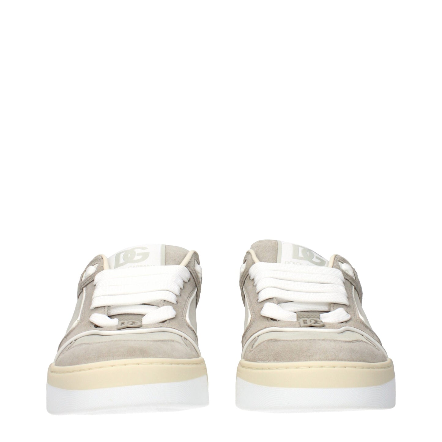Beige Leather Low Top Sneakers