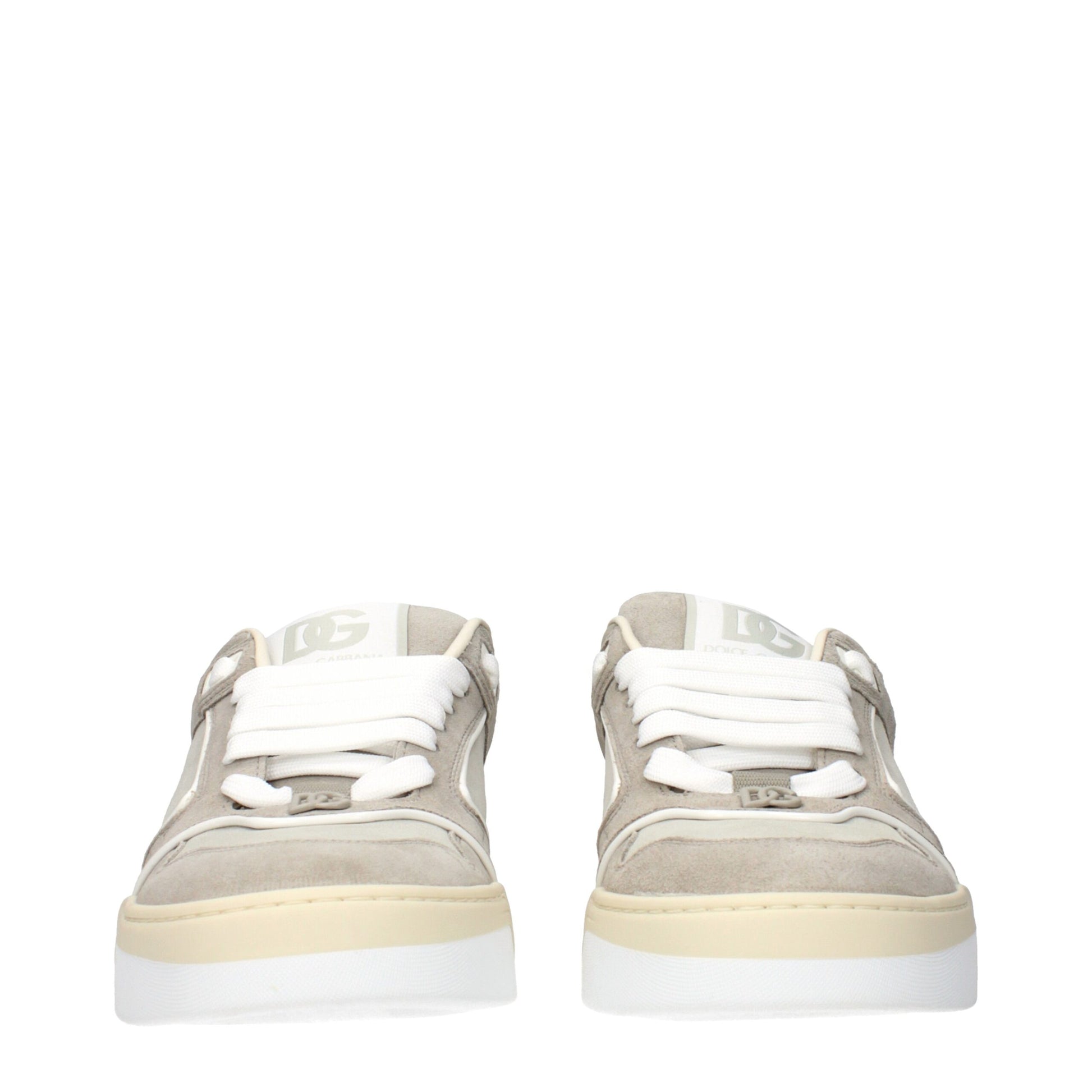 Beige Leather Low Top Sneakers
