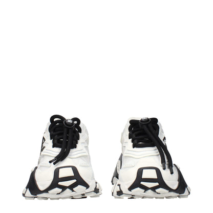 White Fabric Athletic Sneakers