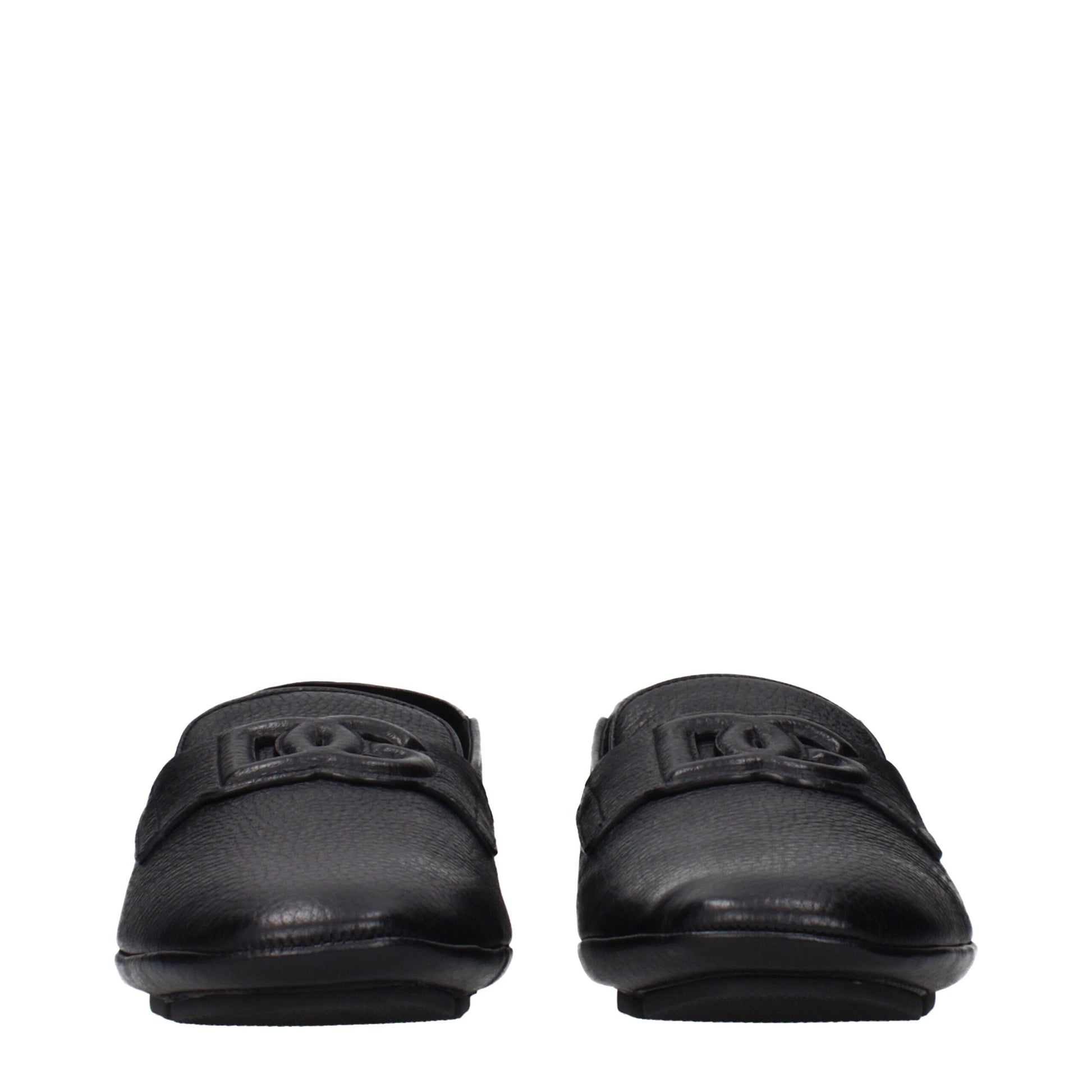 Black Leather Slip-On Loafers