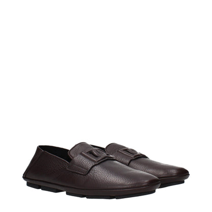 Brown Leather Slip-On Loafers