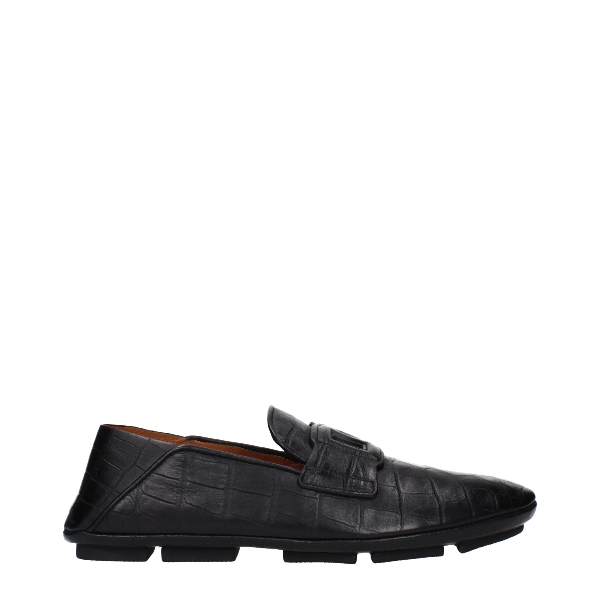 Black Leather Slip-On Loafers