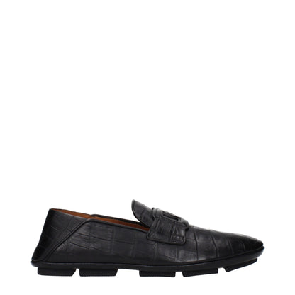 Black Leather Slip-On Loafers