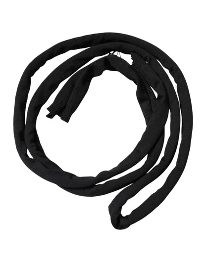 Black Wool Knitted Neck Wrap Shawl Men Scarf