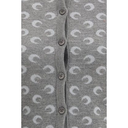 Gray Fleece Wool Cardigan