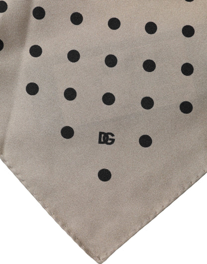 Brown Polka Dot Square Handkerchief Scarf