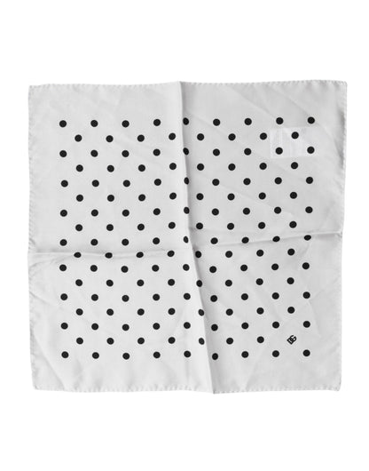 White Polka Dot Square Handkerchief Scarf