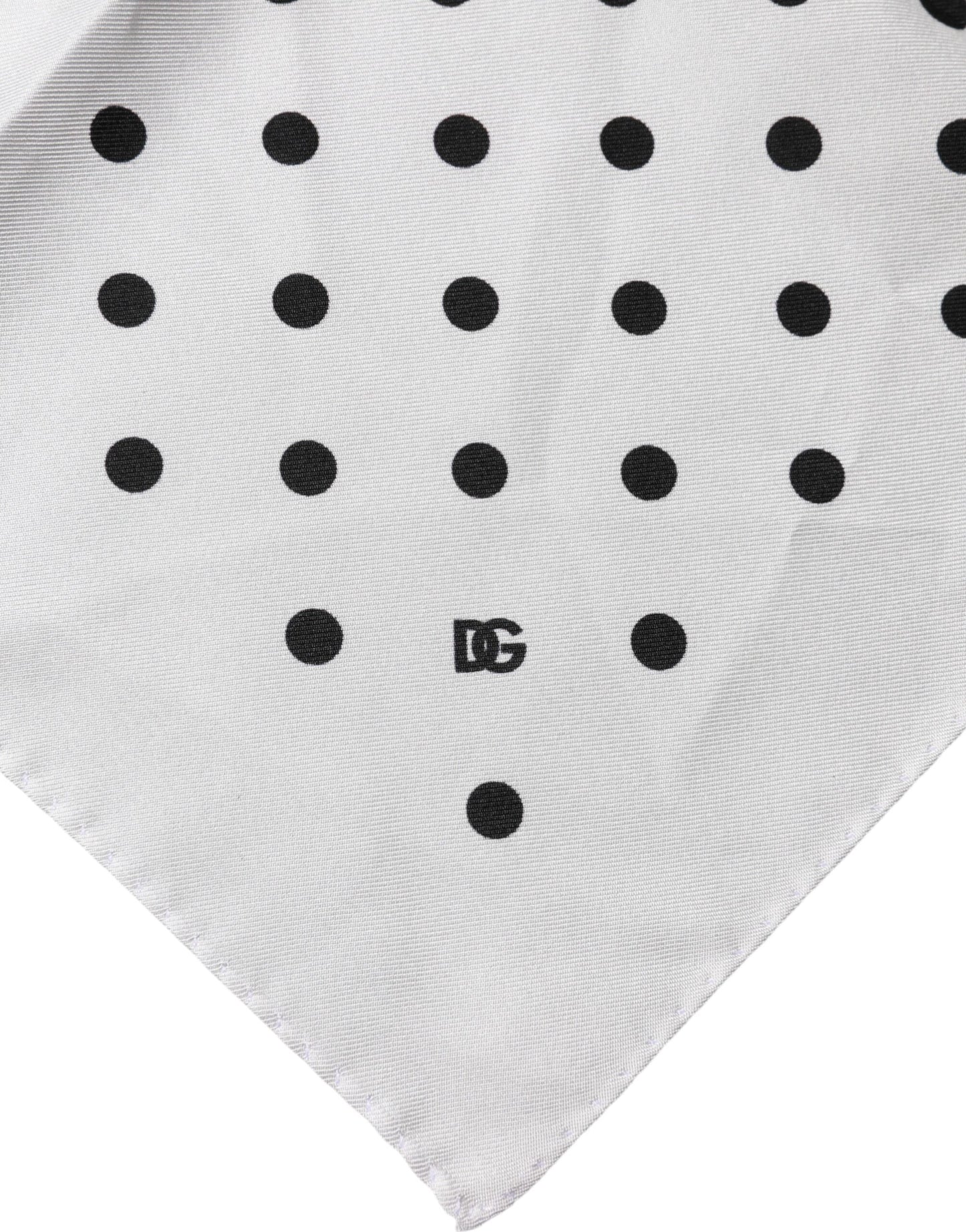 White Polka Dot Square Handkerchief Scarf