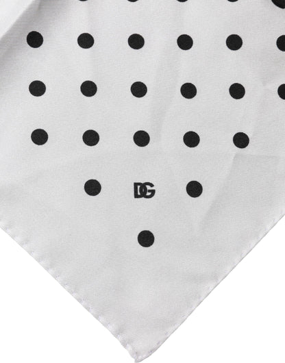 White Polka Dot Square Handkerchief Scarf