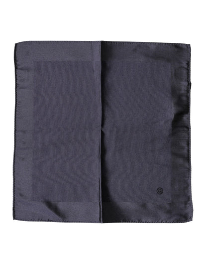 Blue Logo Silk Men Square Handkerchief Scarf