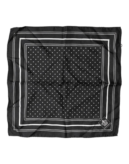 Scarf Black Poka Dot Men Square Handkerchief
