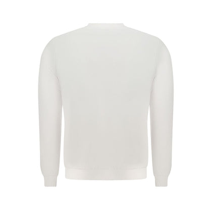 White Cotton Men Sweatshirt