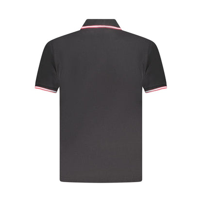 Black Cotton Men Polo Shirt