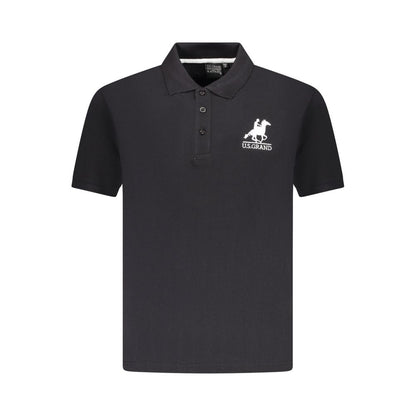 Black Cotton Polo Shirt