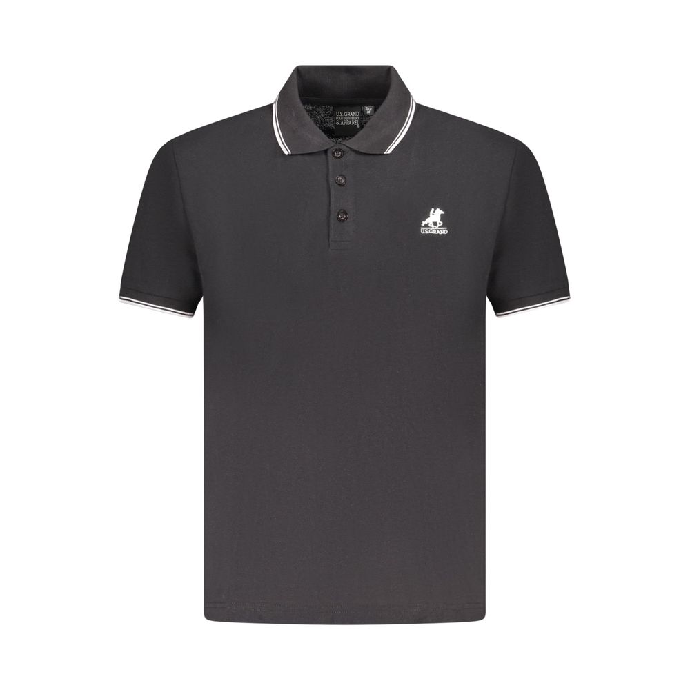 Black Cotton Mens Polo Shirt