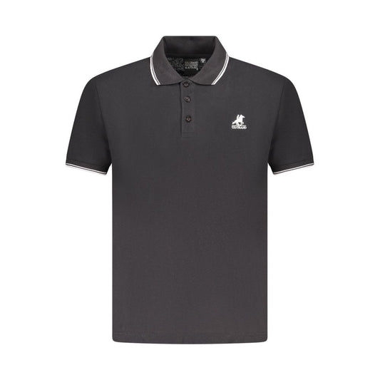 Black Cotton Mens Polo Shirt