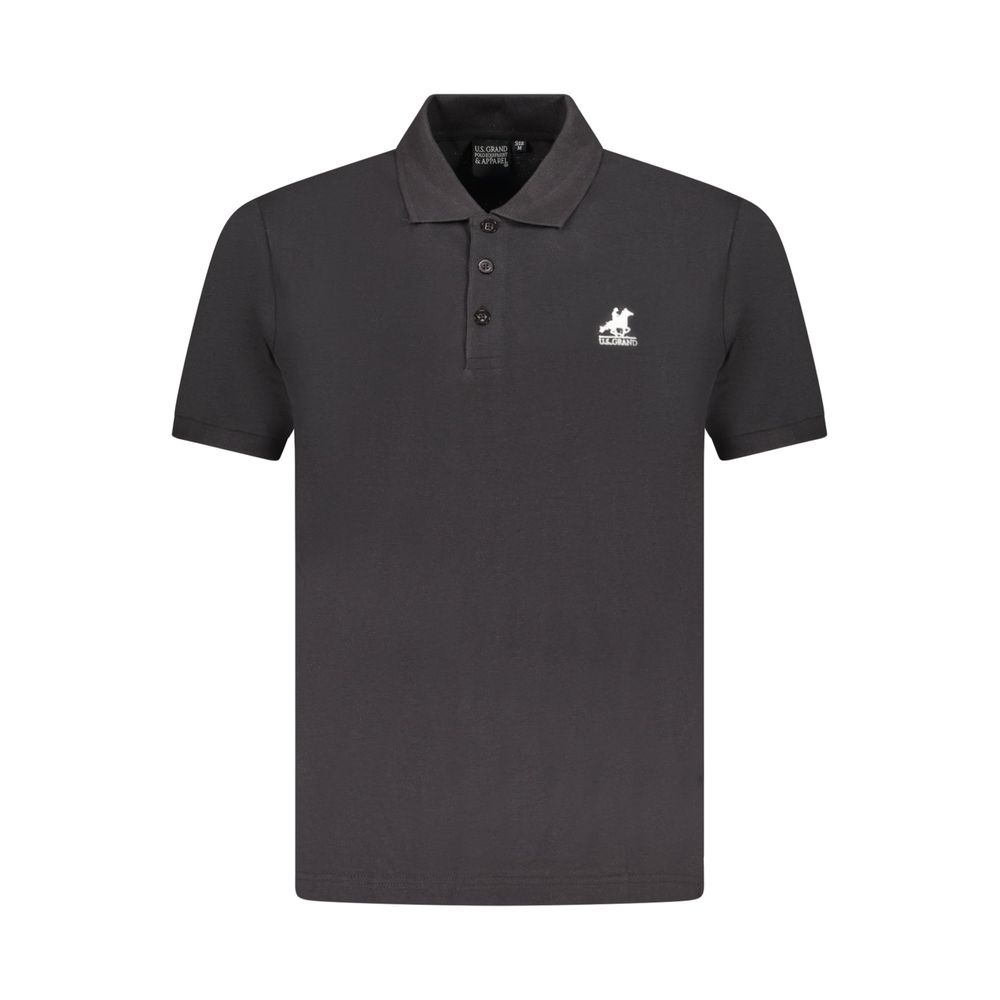 Black Cotton Men Polo Shirt