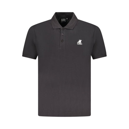 Black Cotton Men Polo Shirt
