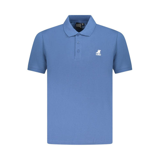 Blue Cotton Men Polo