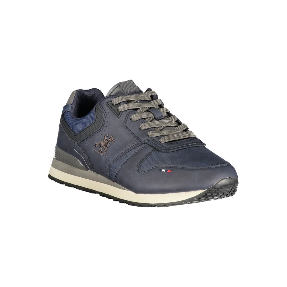 Blue Polyurethane Men Sneaker