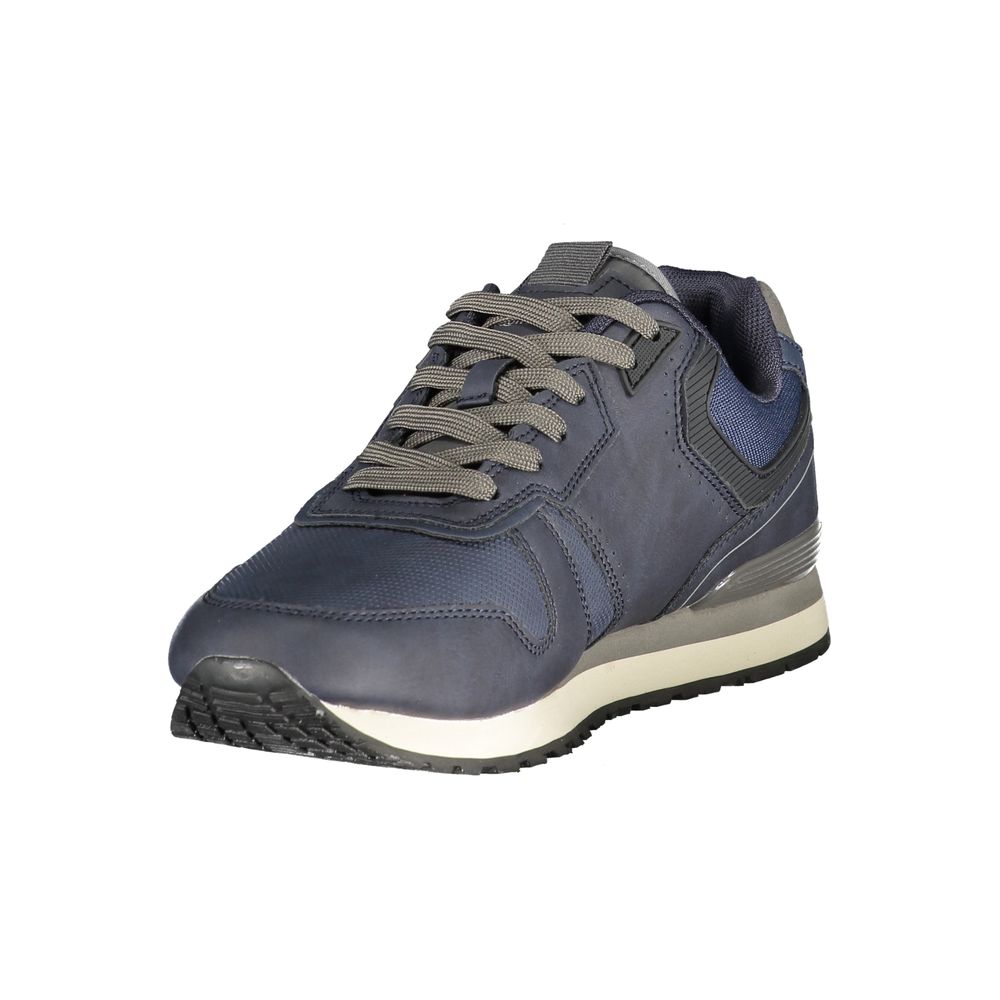 Blue Polyurethane Men Sneaker