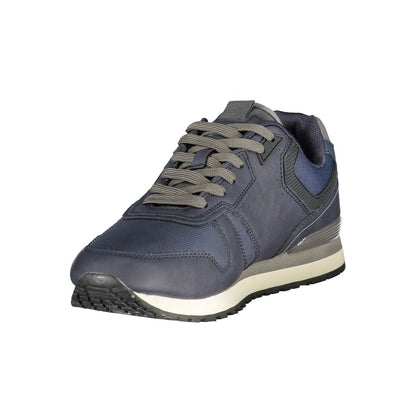 Blue Polyurethane Men Sneaker