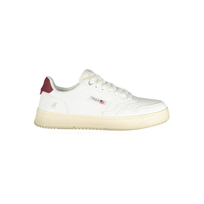 White Polyurethane Men Sneaker