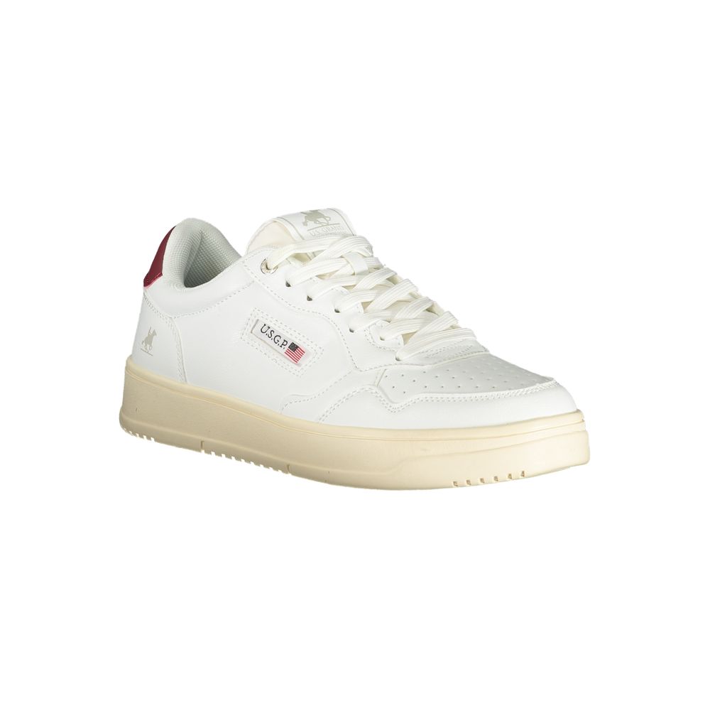 White Polyurethane Men Sneaker