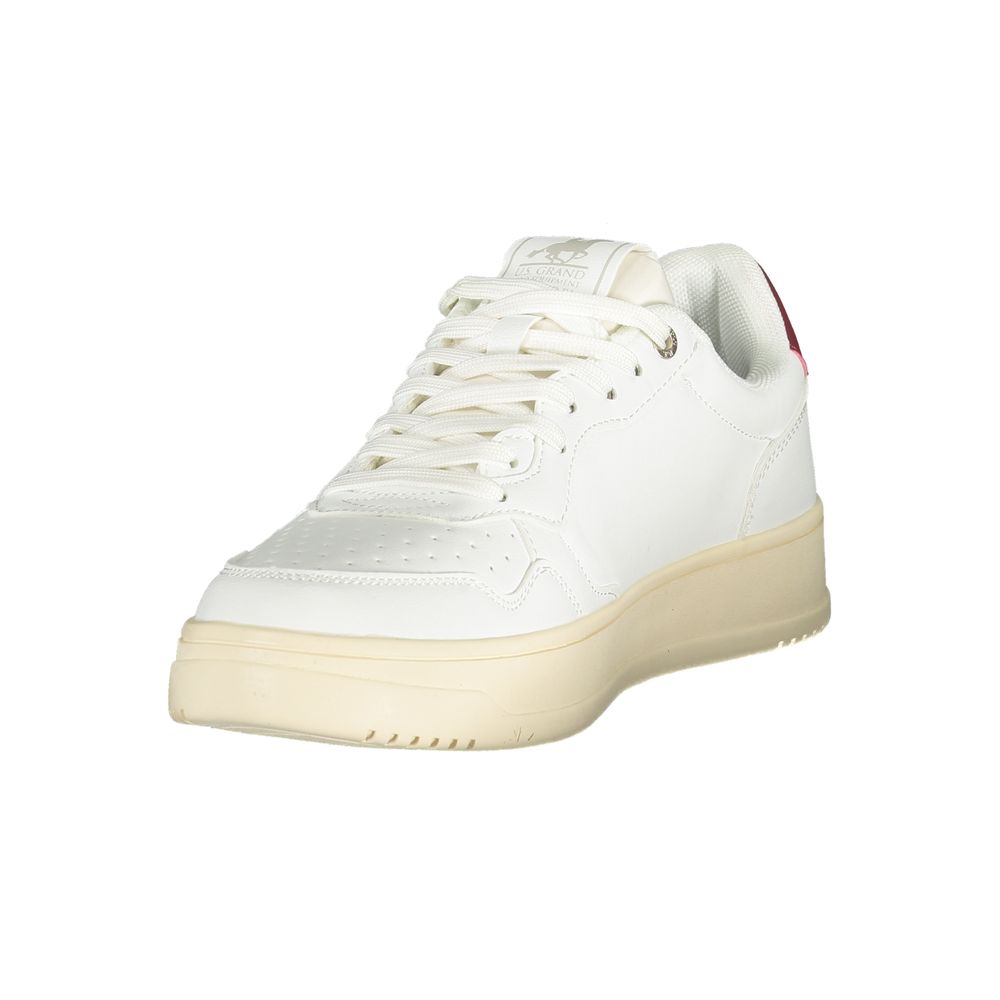 White Polyurethane Men Sneaker