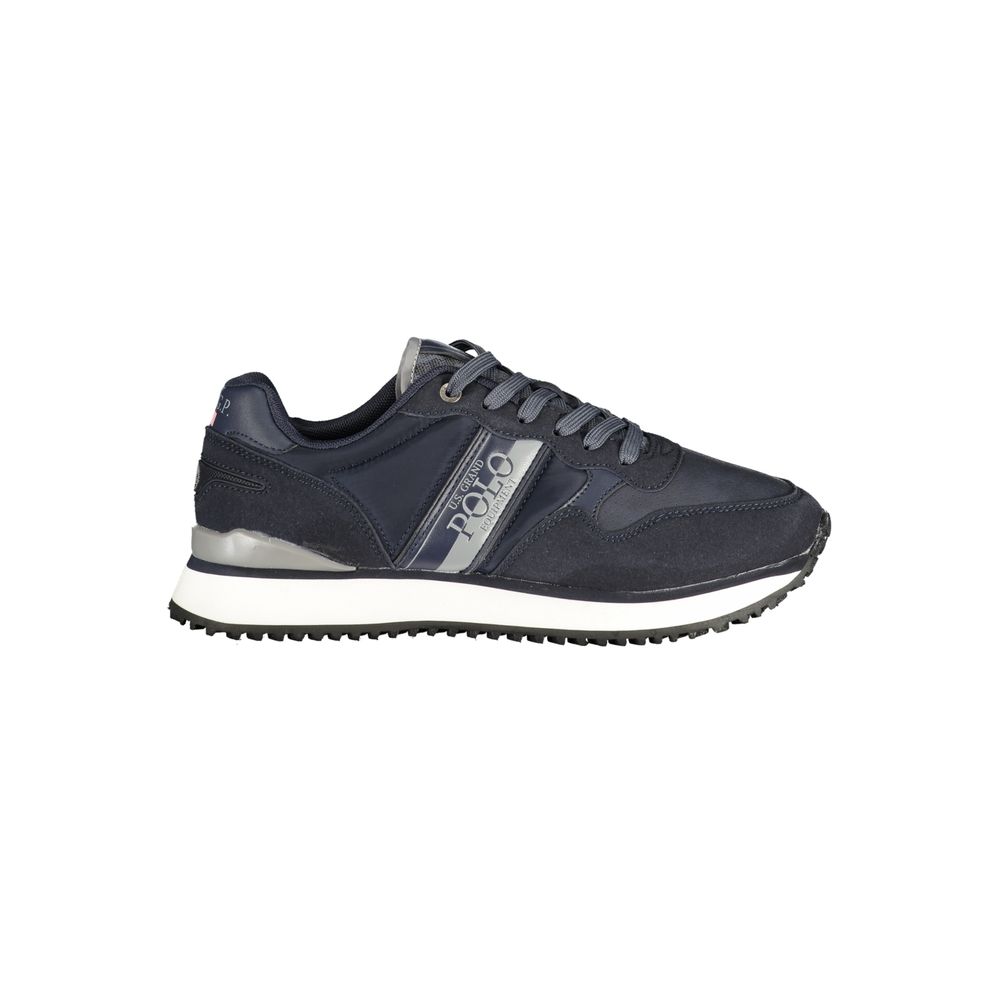 Blue Polyurethane Men Sneaker