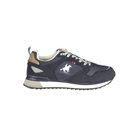 Blue Polyurethane Men Sneaker