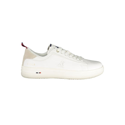 White Polyurethane Men Sneaker