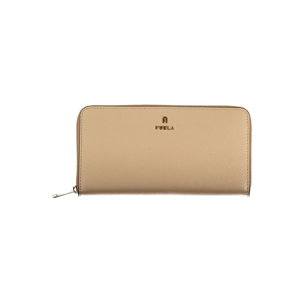 Beige Leather Women Wallet