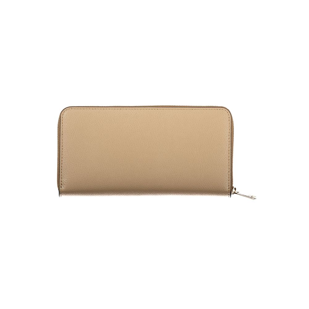 Beige Leather Women Wallet