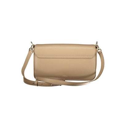 Beige Leather Women's Shoulder Bag