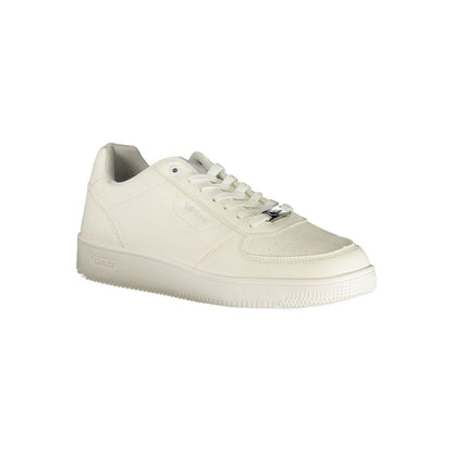 White Polyurethane Men Sneaker