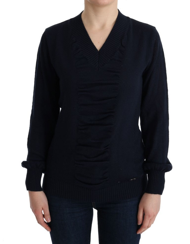 Blue V-Neck Lightweight Jumper Sweater