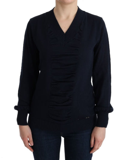 Blue V-Neck Lightweight Jumper Sweater