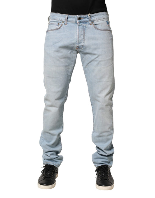 Light Blue JOSH Slim Fit Mid Waist Men Denim Jeans